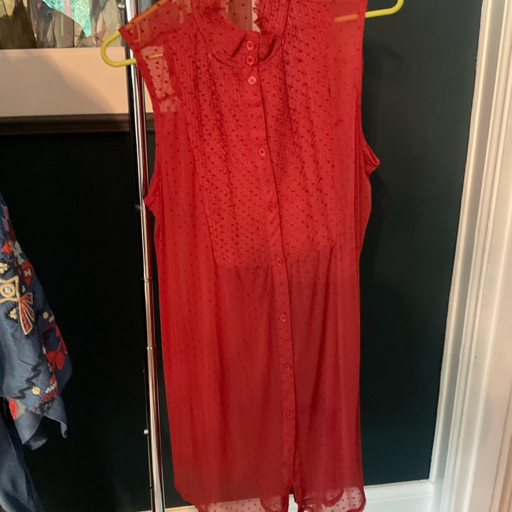 Thigh length sheer top